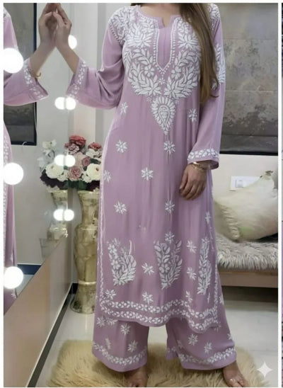 Premium Lakhnawi Reyon Cotton Co-ord Set - Elegant Embroidered Comfort for Women | Sizes M-6XL