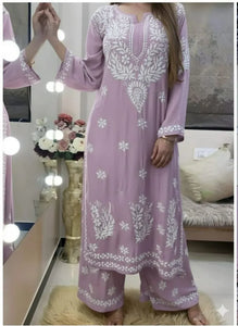 Premium Lakhnawi Reyon Cotton Co-ord Set - Elegant Embroidered Comfort for Women | Sizes M-6XL