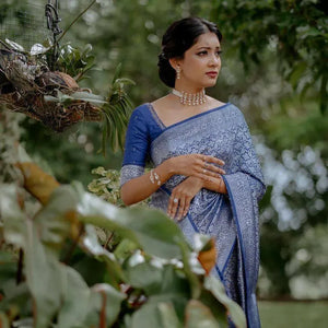 Premium Lichi Silk Saree - Rich Jacquard Work Festive Wear