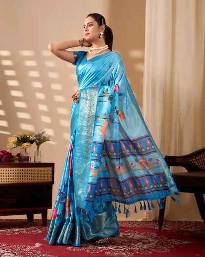 Premium Lichi Silk Saree with Zari Border - Festive Wear for Women