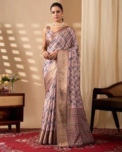 Premium Lichi Silk Saree with Zari Border for Festive Wear