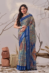 Premium Linen Cotton Patola Saree - Elegant Festive Wear for Women