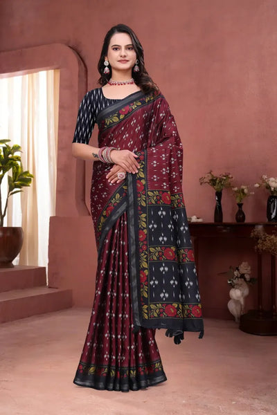 Premium Mal Cotton Saree - Designer Festive Wear with Blouse for Women