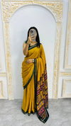 Premium Mal Mal Cotton Silk Kalamkari Saree - Soft Festive Wear for Women
