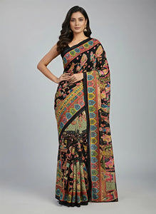 Premium Masakali Georgette Saree - Mirror Work Festive Wear