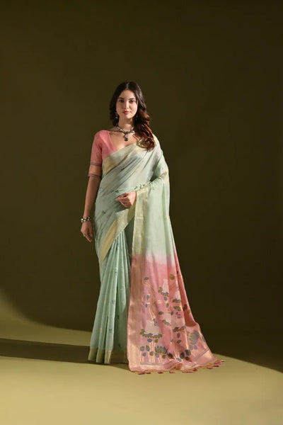 Premium Muga Cotton Saree - Classic Pichwai Pallu for Festive Occasions