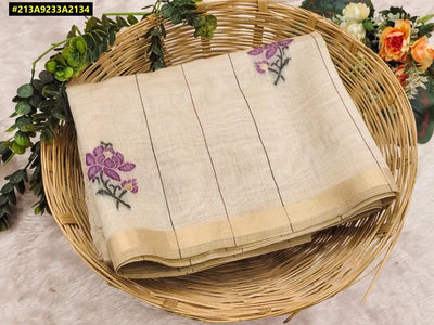 Premium Muga Cotton Saree - Soft Resham Weaving for Festive Wear