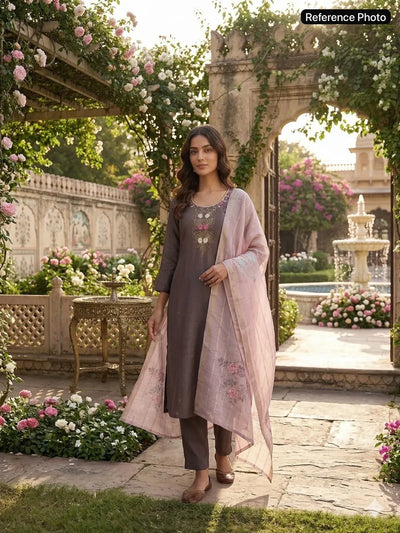 Premium Mul Chanderi Suit Set - Handcrafted Festive Wear for Women