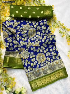 Premium Mul Mul Cotton Silk Saree - Handcrafted Pen Kalamkari Design for Festive Wear