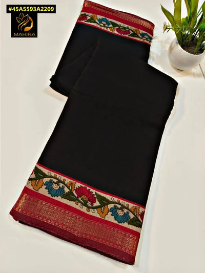 Premium Mushru Mangalagiri Silk Saree - Elegant Pochampally Borders for Women