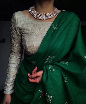 Premium Muslin Cotton Silk Saree - Elegant Festive Wear