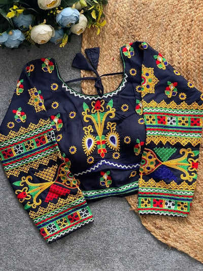 Premium Navratri Special Halter Blouse - Heavy Embroidery Festive Wear