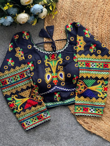 Premium Navratri Special Halter Blouse - Heavy Embroidery Festive Wear