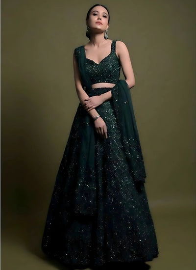 Premium Net Lehenga Choli - Heavy Sequence & Dori Work for Festive Wear