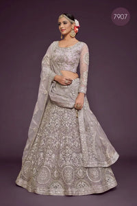 Premium Net Lehenga with Heavy Embroidery & 3.5m Flare for Bridal Wear