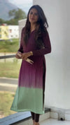 Premium Ombre Silqura Kurti - Full Sleeve with Sequin Work for Women