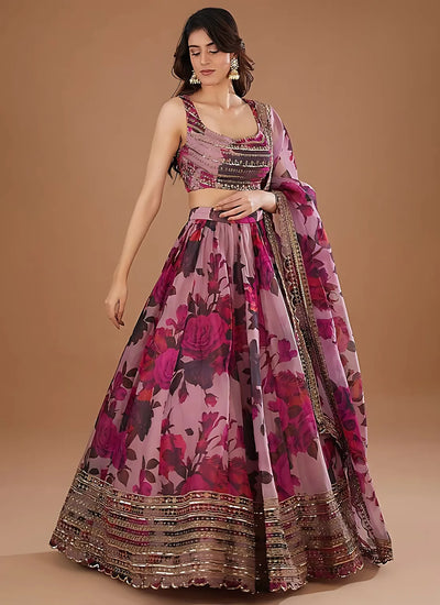 Premium Organza Lehenga Choli with Heavy Sequins Embroidery for Festive Wear