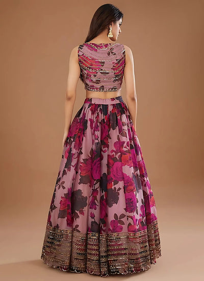 Premium Organza Lehenga Choli with Heavy Sequins Embroidery for Festive Wear