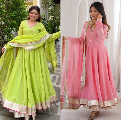 Premium Organza Silk Lehenga - Festive Mirror Work Set