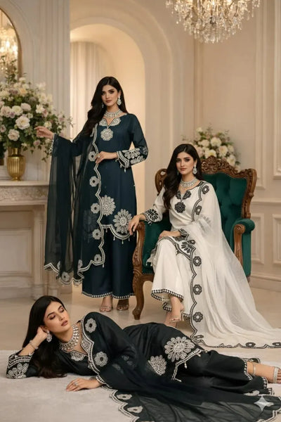 Premium Pakistani Cutwork Suit - Ready-Made for Festive Wear