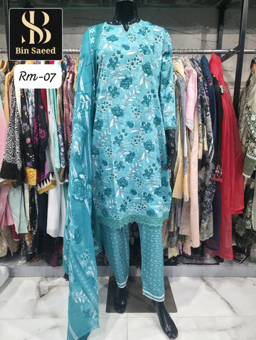 Premium Pakistani Lawn Suit - Elegant Festive Wear with Dupatta
