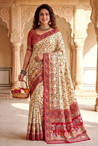 Premium Pashmina Silk Saree with Kashmiri Pallu for Festive Elegance