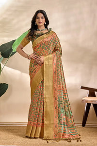 Premium Patola Silk Saree with Rich Zari Border - Traditional Festive Wear for Women