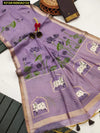 Premium Pichwai Muga Cotton Saree - Elegant Zari Weaving for Women