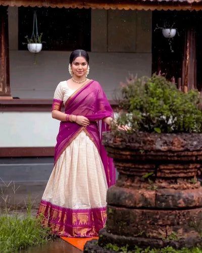Premium Poly Cotton Lehenga - Elegant Zari Weaving for Wedding Season