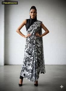 Premium Printed Georgette Saree - Festive Wear for Women