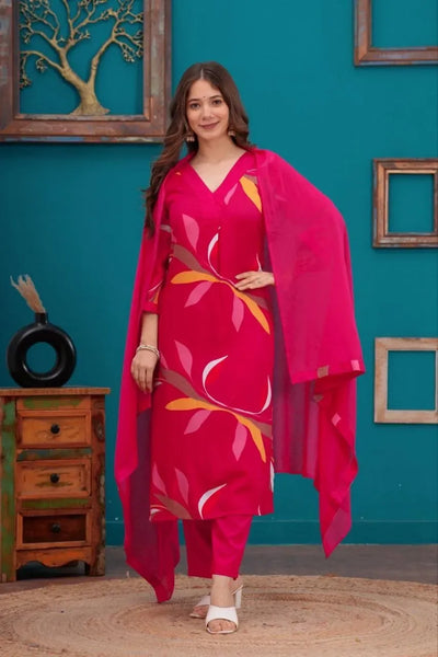Premium Printed Rayon Kurta Set - Ready-to-Wear Festive Collection for Women