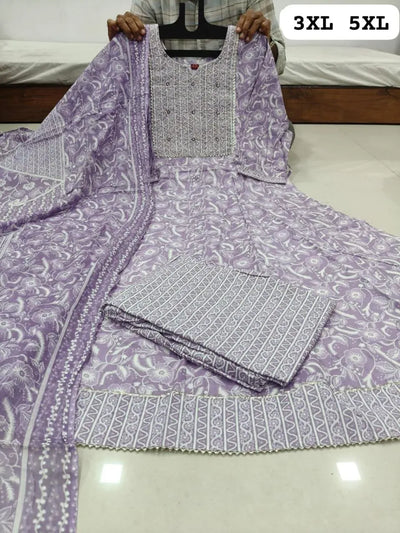 Premium Pure Cotton Anarkali Kurti Set - Breathable Plus Size Festive Wear | Raksha Bandhan Collection