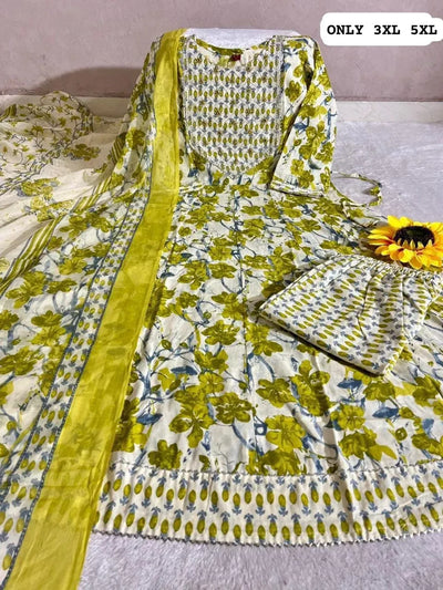 Premium Pure Cotton Anarkali Kurti Set - Breathable Plus Size Festive Wear | Raksha Bandhan Collection