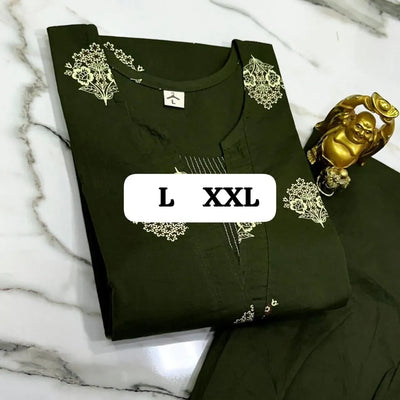 Premium Pure Cotton Kurti Pant Set - Elegant Daily Wear for Women