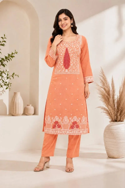 Premium Pure Cotton Suit Set - Jacquard Work Festive Wear for Women