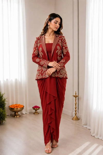 Premium Rangoli Silk Lehenga - Ready to Wear Fusion Set for Festive Prep