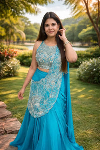 Premium Rangoli Silk Lehenga Saree with Heavy Embroidery - Royal Festive Wear for Women
