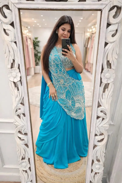Premium Rangoli Silk Lehenga Saree with Heavy Embroidery - Royal Festive Wear for Women