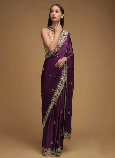 Premium Rangoli Silk Saree - Heavy Embroidery Festive Wear for Women