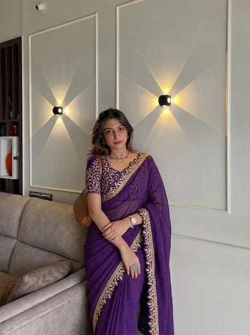 Premium Rangoli Silk Saree with Heavy Embroidery Work for Wedding & Festive Wear