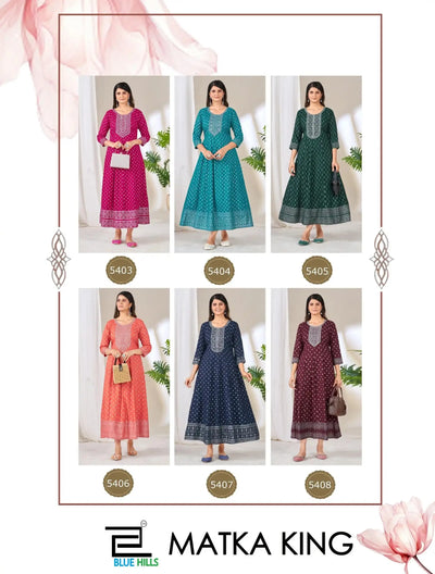 Premium Rayon Anarkali Kurti Gown with Elegant Embroidery - Festive Wear