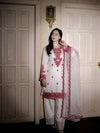 Exclusive Embroidered Rayon Cotton Kurti Set with Farshi Pants and Silk Dupatta