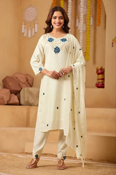 Premium Rayon Embroidered Suit Set - Heavy Festive Work for Women