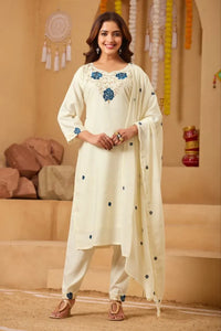 Premium Rayon Embroidered Suit Set - Heavy Festive Work for Women