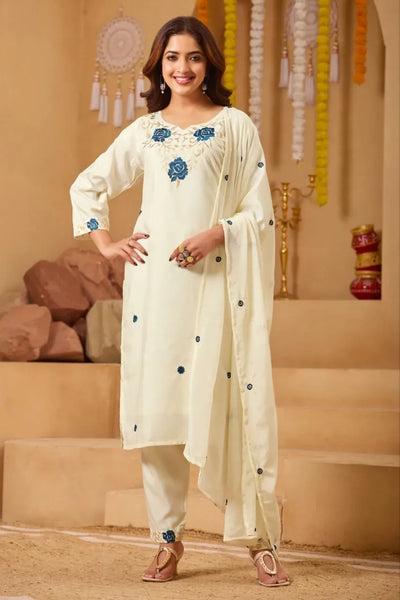 Premium Rayon Embroidered Suit Set - Heavy Festive Work for Women