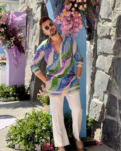 Premium Rayon Kurta for Men - Elegant Embroidery Work Festive Wear