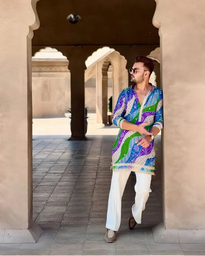 Premium Rayon Kurta for Men - Elegant Embroidery Work Festive Wear