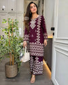 Premium Rayon Kurti Palazzo Set - Kodi Lace Sleeves & Digital Print Festive Wear for Women