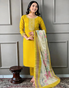 Premium Rayon Kurti Set - Elegant Sequence Embroidery Festive Wear for Women