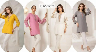 Premium Rayon Short Tops with Sleeve Work - Elegant Festive Wear for Women